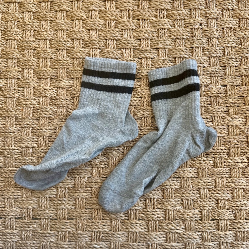 ASOS Gray Athletic Socks with Black Stripes